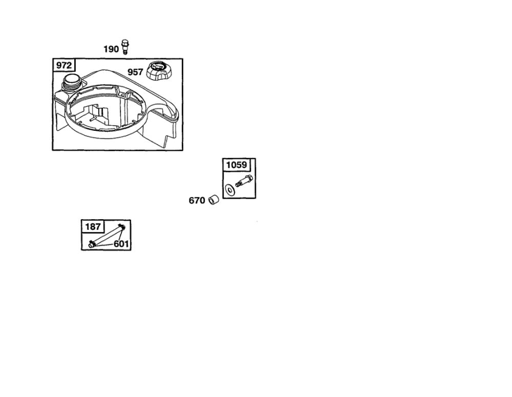 Fuel-Tank Diagram and Parts List for 120600-120699 0100-0110-0111 Briggs and Stratton Engine